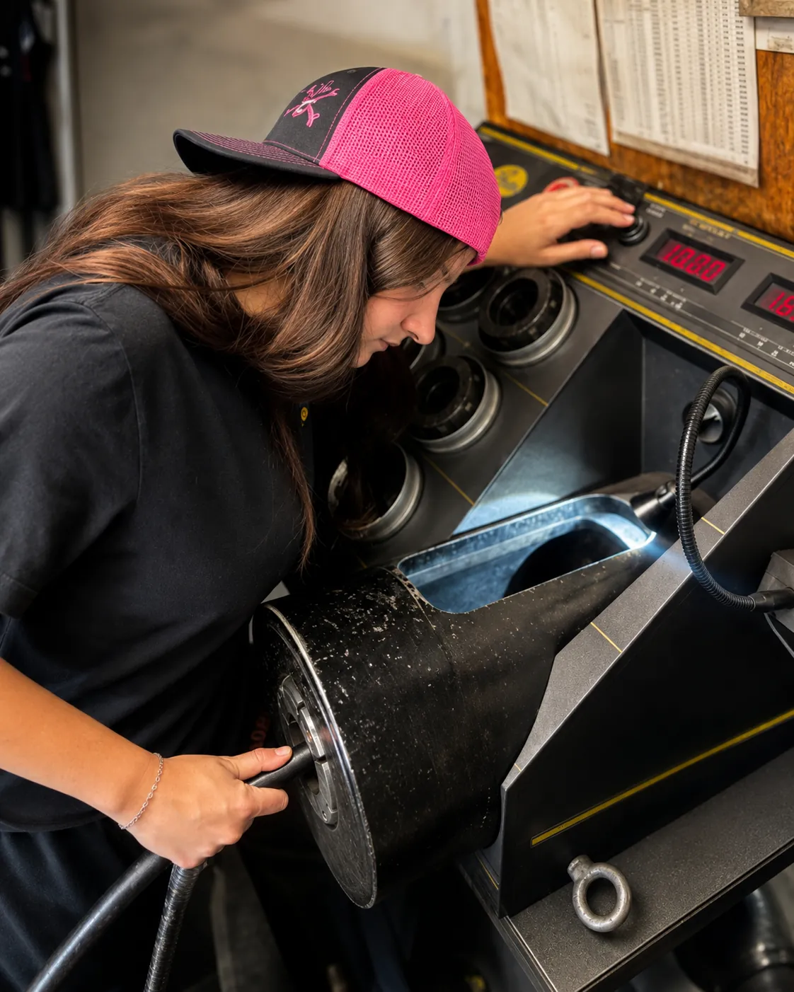 Technician performing service work on a vehicle at K&D Auto Electric